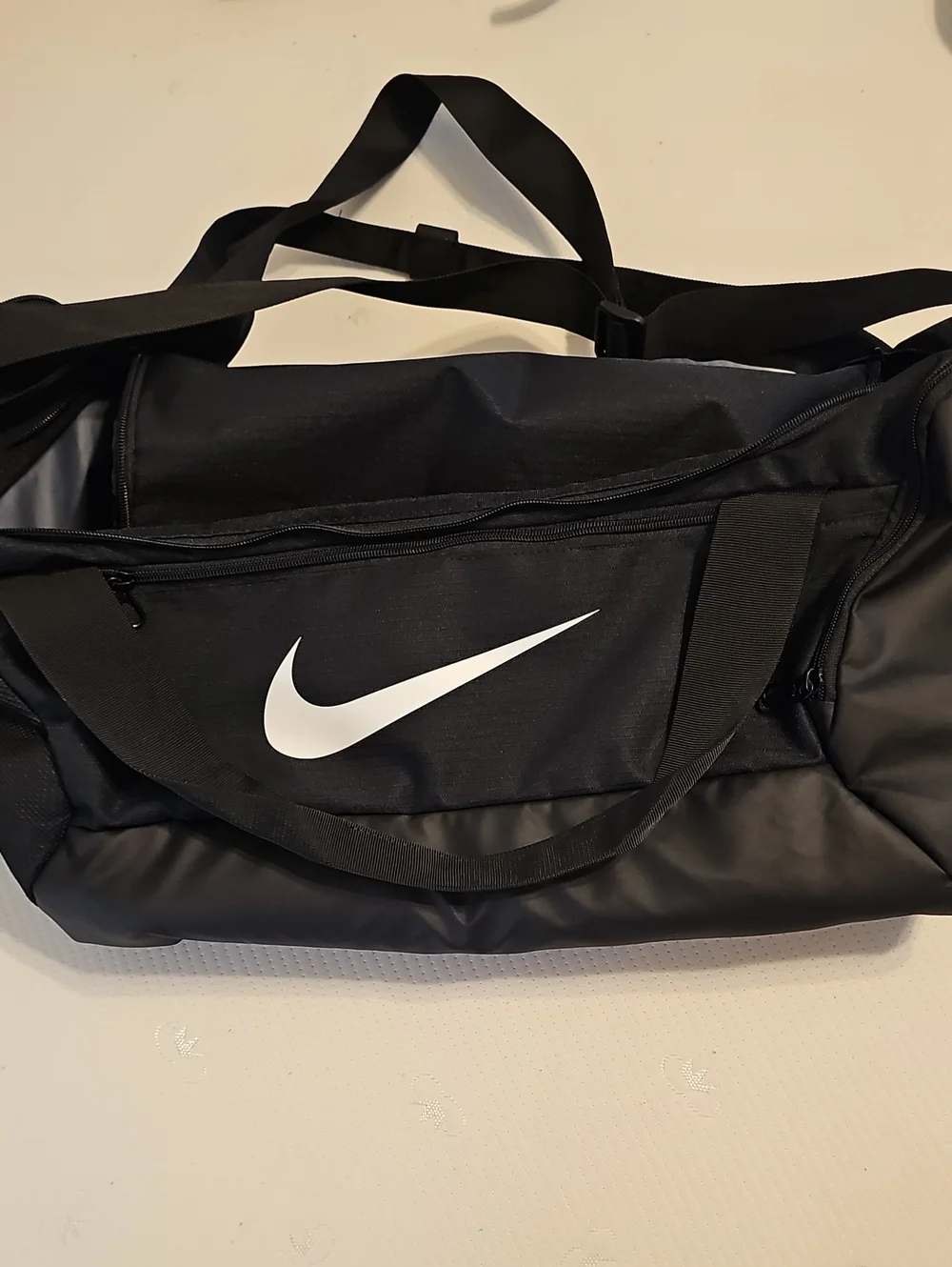 Nike Brasilia Duffel Bag-Black with White Swoosh Logo